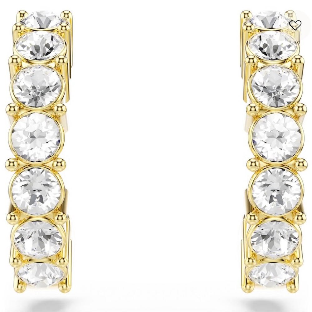 Swarovski Mini Hoop Earrings – Gold-Tone